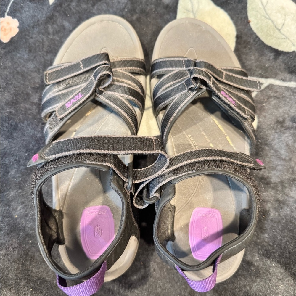 Teva Black and Purple Sandals with Stylish Straps 8